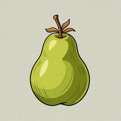 Green pear illustration