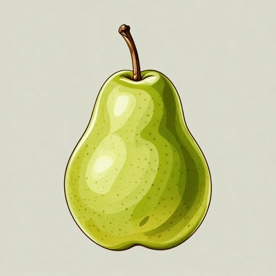 Green pear illustration