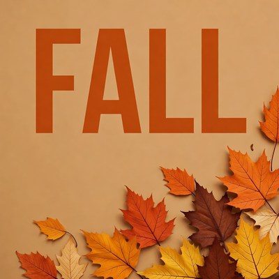 Fall Leaves with FALL Text