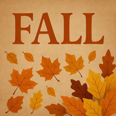 Fall Leaves Text Illustration