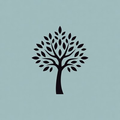 Black silhouette tree illustration