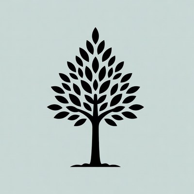 Black Silhouette Tree Illustration