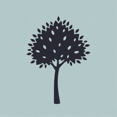Black silhouette tree illustration