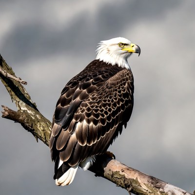 Bald eagle perched on branch