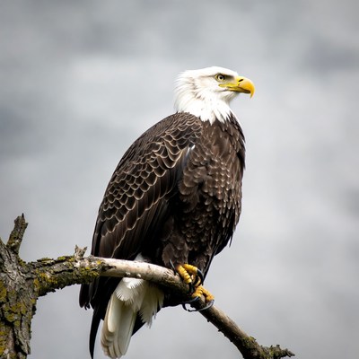 Bald eagle perched on branch