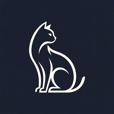 White silhouette cat sitting