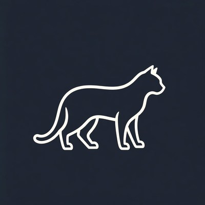 Black Outline Panther Silhouette