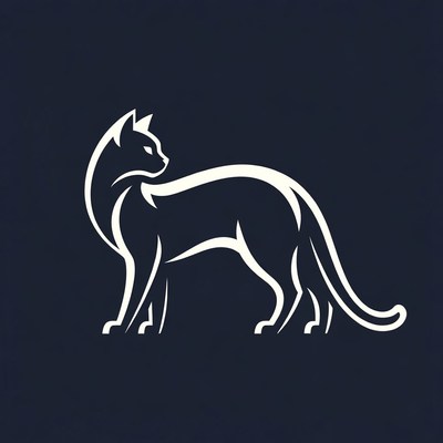 White silhouette cat standing