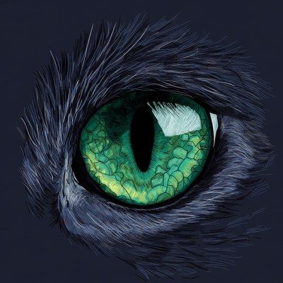 Close-up green cat eye