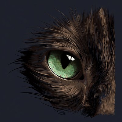 Close-up green cat eye