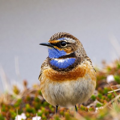 Whinchat bird on grass