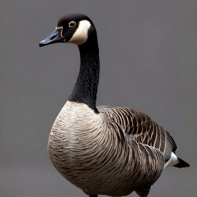 Canada Goose on Gray Background