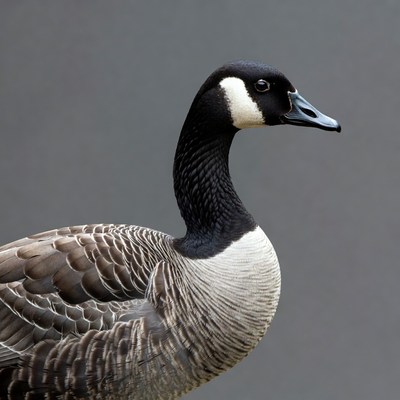 Canada Goose on Gray Background