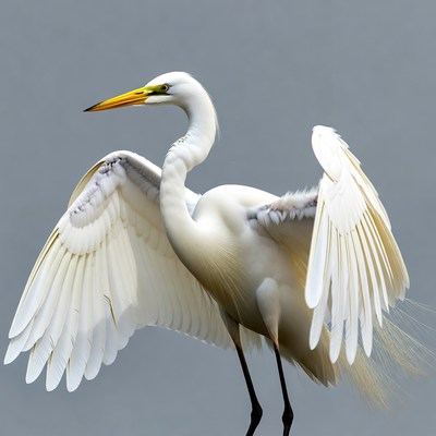 Great Egret Spreading Wings