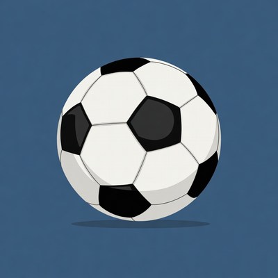 Soccer Ball on Blue Background