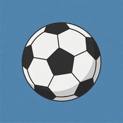 Soccer Ball on Blue Background