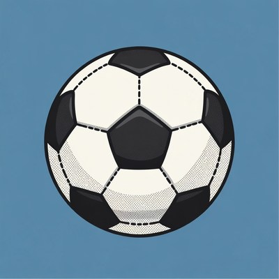 Soccer Ball on Blue Background