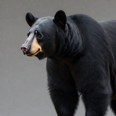 Black bear facing forward