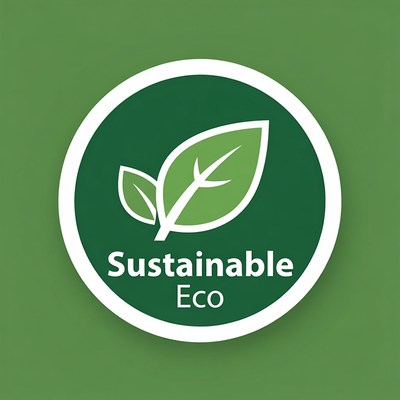 Sustainable Eco Green Leaf Badge