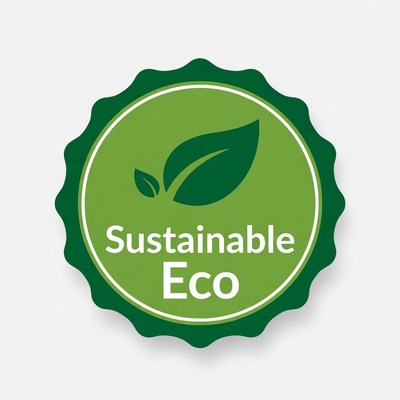Sustainable Eco Green Leaf Badge