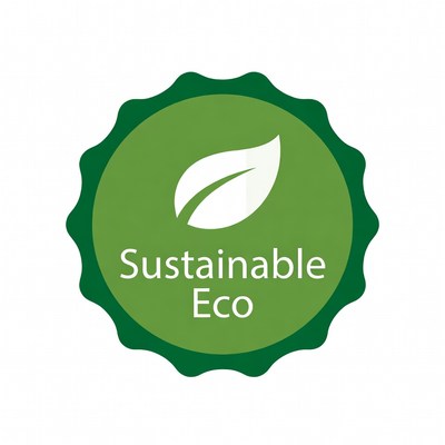 Sustainable Eco Green Leaf Badge