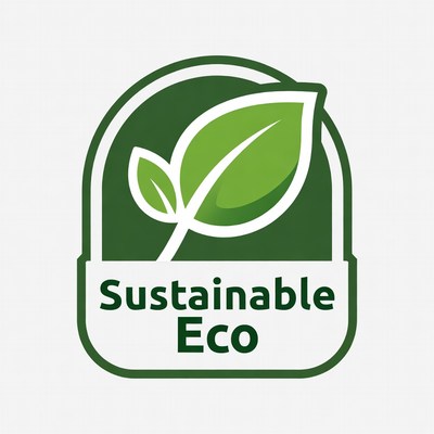 Sustainable Eco Green Leaf Badge
