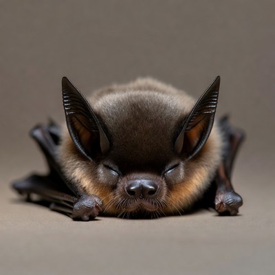 Sleeping bat close-up