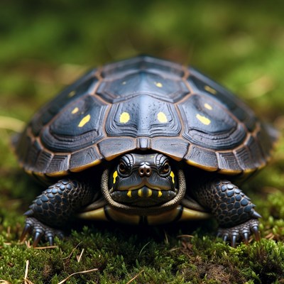 Spotted Turtle on Moss