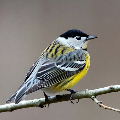 Chickadee perched on branch