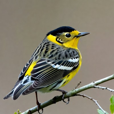 Yellow-rumped Warbler perched on branch