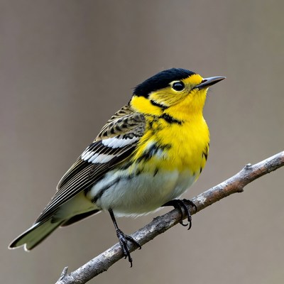 Yellow Warbler perched on branch