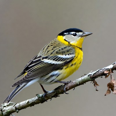 Yellow-rumped Warbler perched on branch