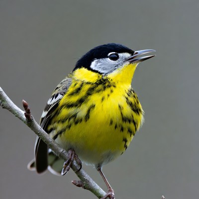Yellow-rumped Warbler on branch