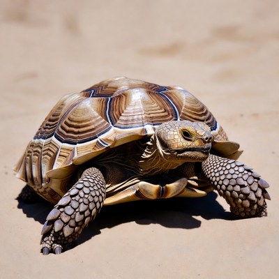 Radiated Tortoise on Sand