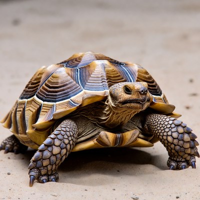 Radiated Tortoise on Sandy Ground