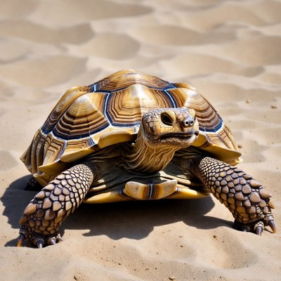 Radiated Tortoise on Sand