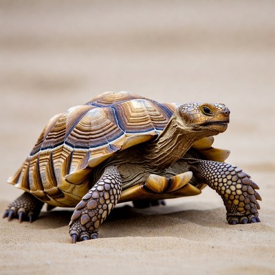 Radiated Tortoise on Sand