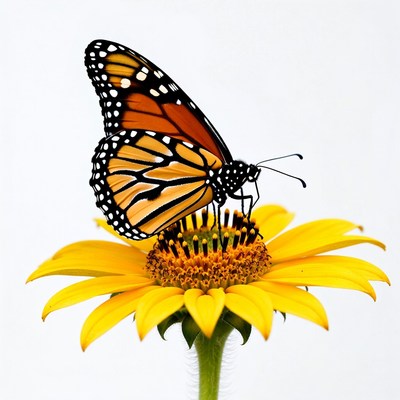 Monarch Butterfly on Yellow Flower