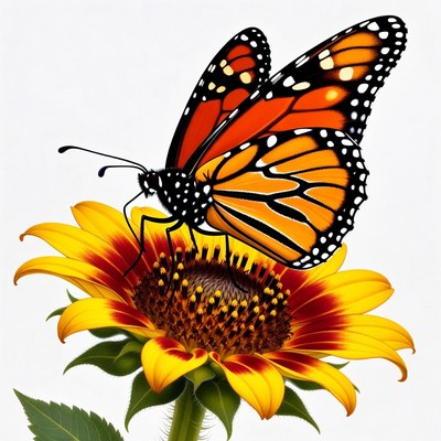 Monarch Butterfly on Sunflower