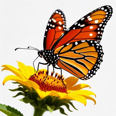Monarch Butterfly on Sunflower