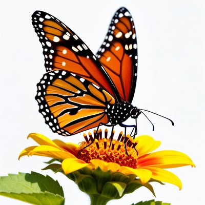 Monarch butterfly on yellow flower