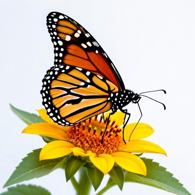 Monarch Butterfly on Yellow Flower