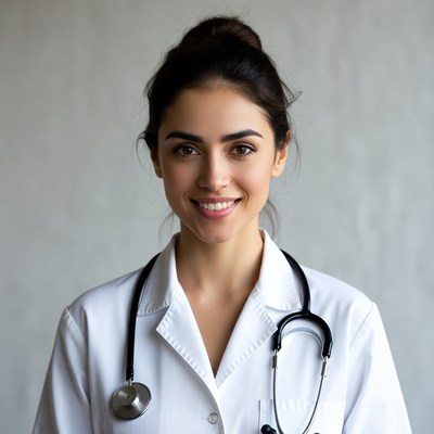 Smiling female doctor with stethoscope