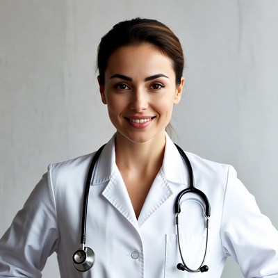 Smiling female doctor with stethoscope