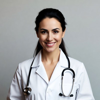 Smiling woman doctor with stethoscope