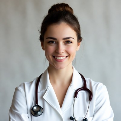 Smiling woman doctor with stethoscope