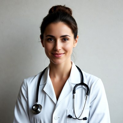 Smiling female doctor with stethoscope