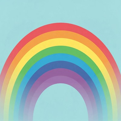 Colorful Rainbow on Blue Sky