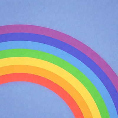 Colorful Rainbow on Blue Background