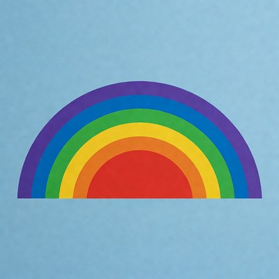 Colorful Rainbow on Blue Background